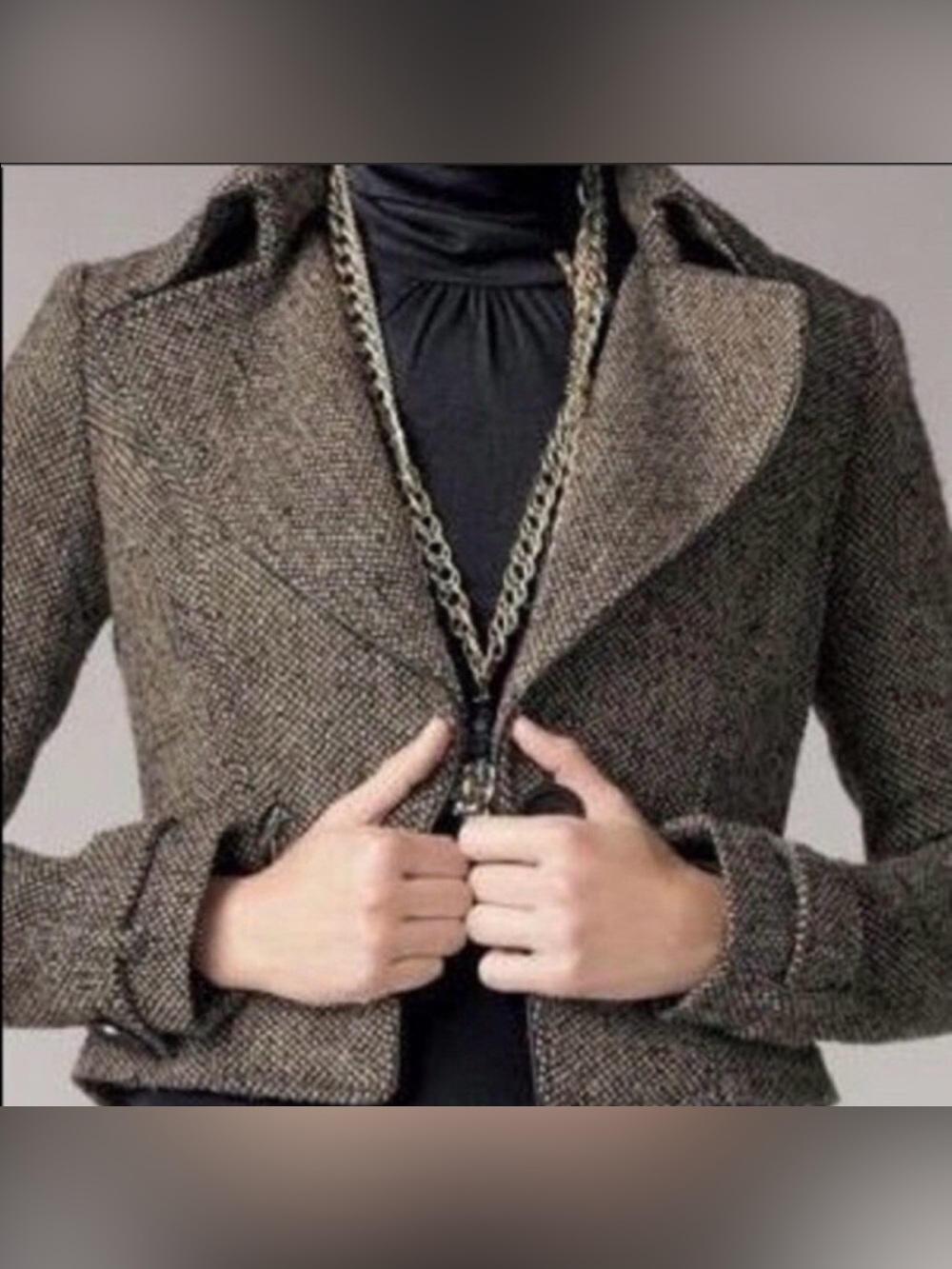 CAbi #638 NWT Tweed Cropped Moto Jacket